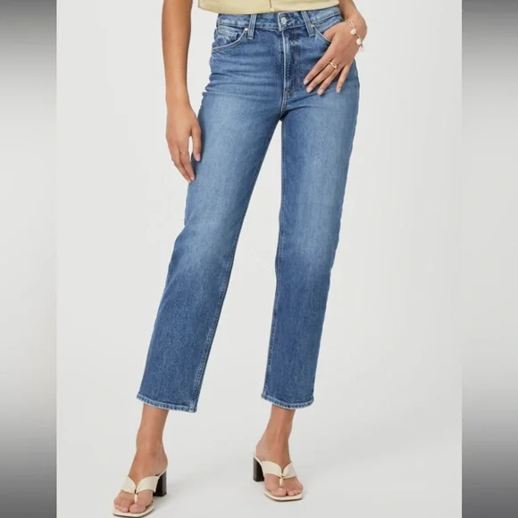 Paige Denim Sarah Straight Ankle Jeans - Picture 1 of 9